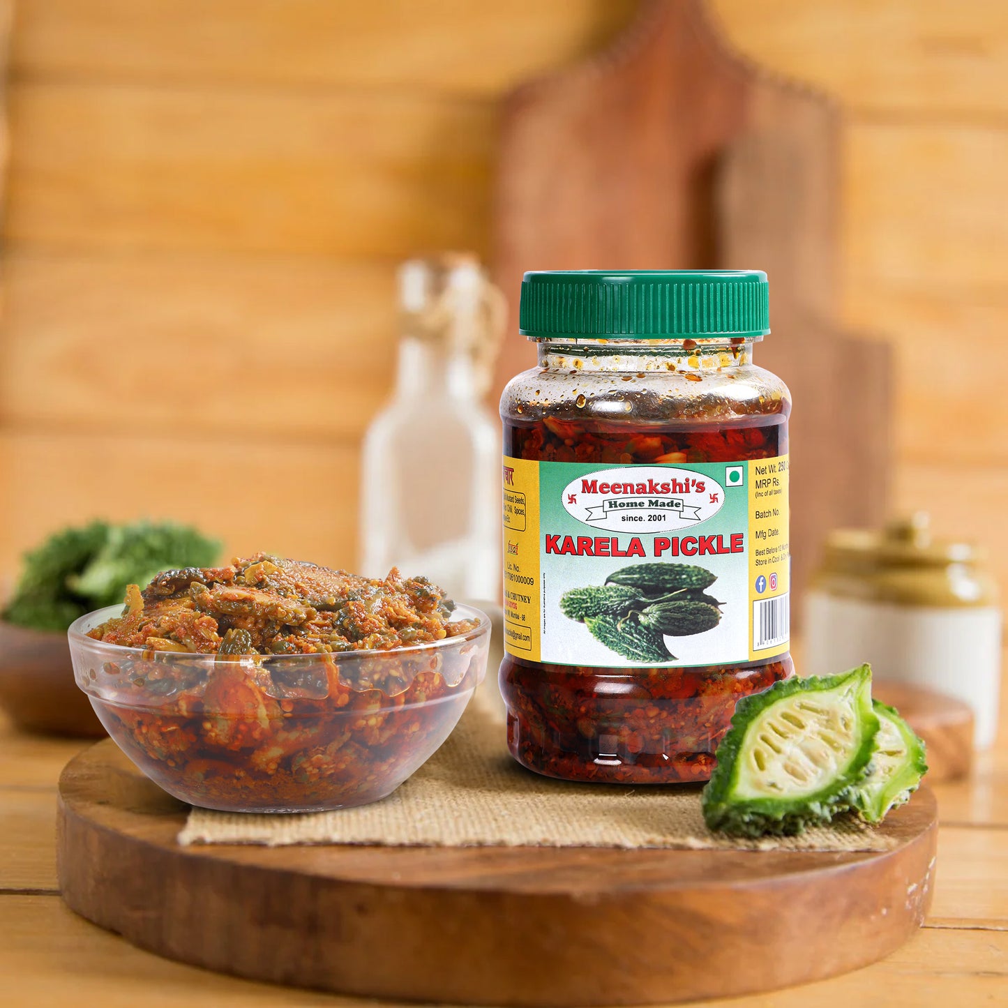 MEENAKSHI'S Homemade KARELA Pickle I 100% Natural I Indian Taste I Hygienically Packed I 250 g