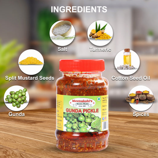 MEENAKSHI'S Homemade GUNDA Pickle I 100% Natural I Indian Taste I Hygienically Packed I 250 g