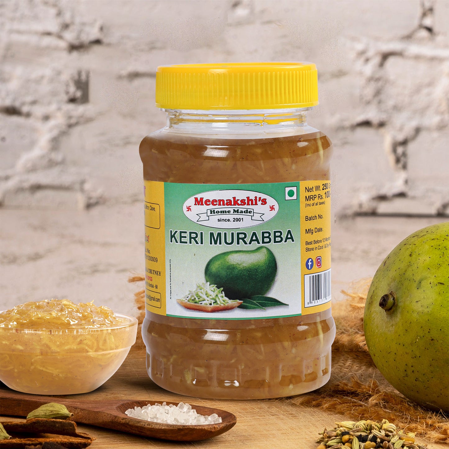 MEENAKSHI'S Homemade KERI MURABBA Pickle I 100% Natural I Indian Taste I Hygienically Packed I 250 g