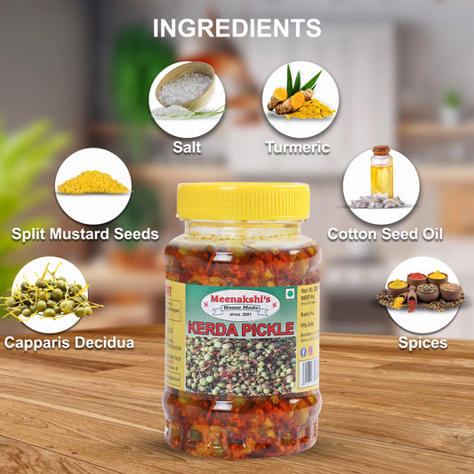 MEENAKSHI'S Homemade KERDA Pickle I 100% Natural I Indian Taste I Hygienically Packed I 200 g