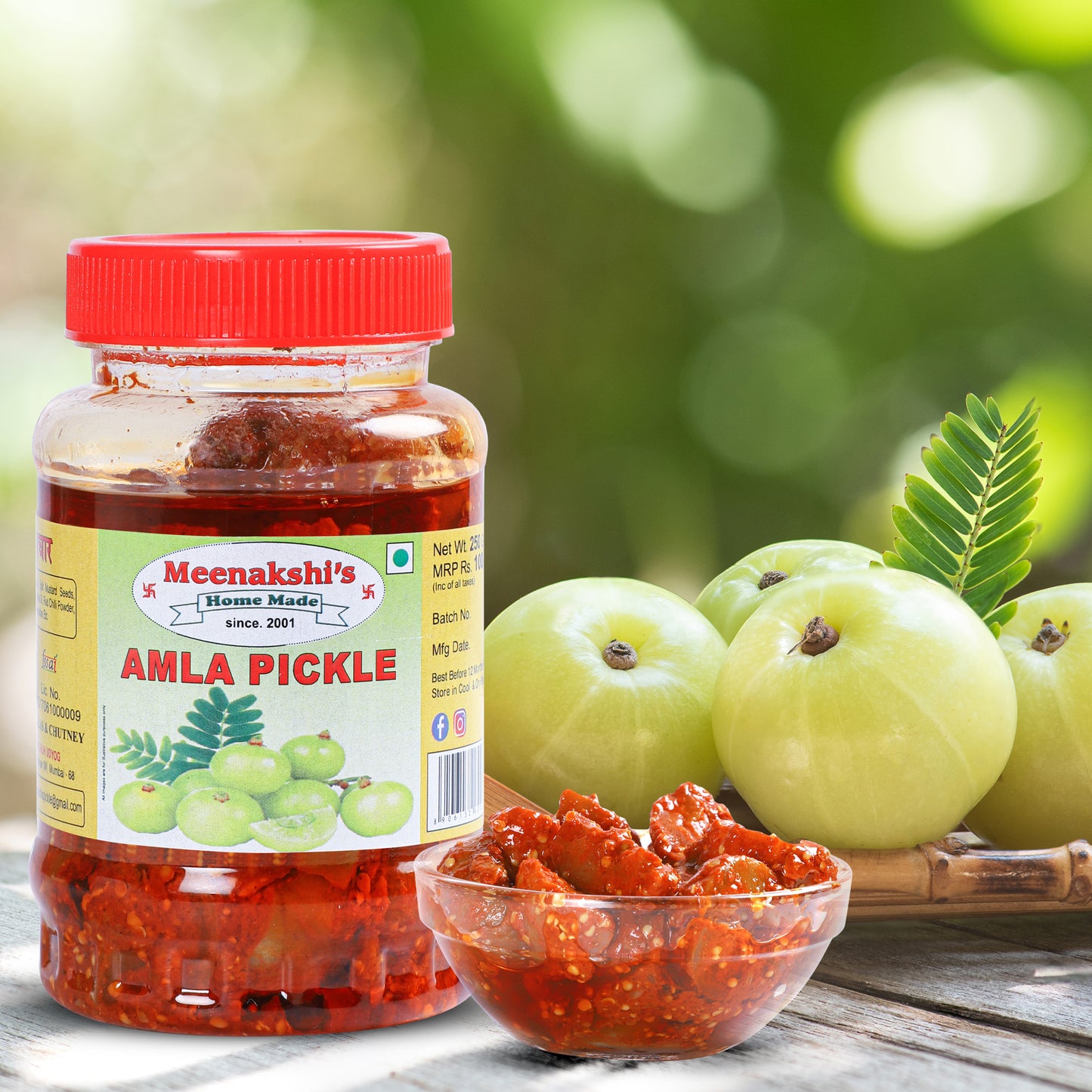 MEENAKSHI'S Homemade AMLA Pickle I 100% Natural I Indian Taste I Hygienically Packed I 250 g