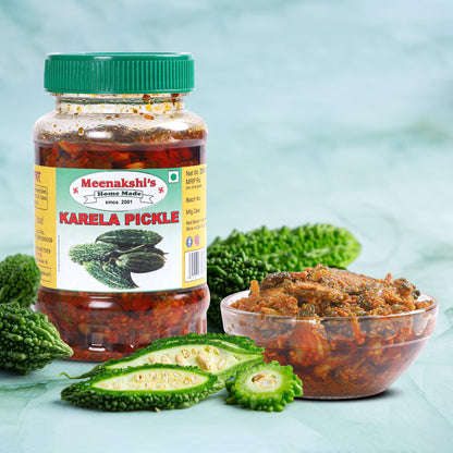 MEENAKSHI'S Homemade KARELA Pickle I 100% Natural I Indian Taste I Hygienically Packed I 250 g