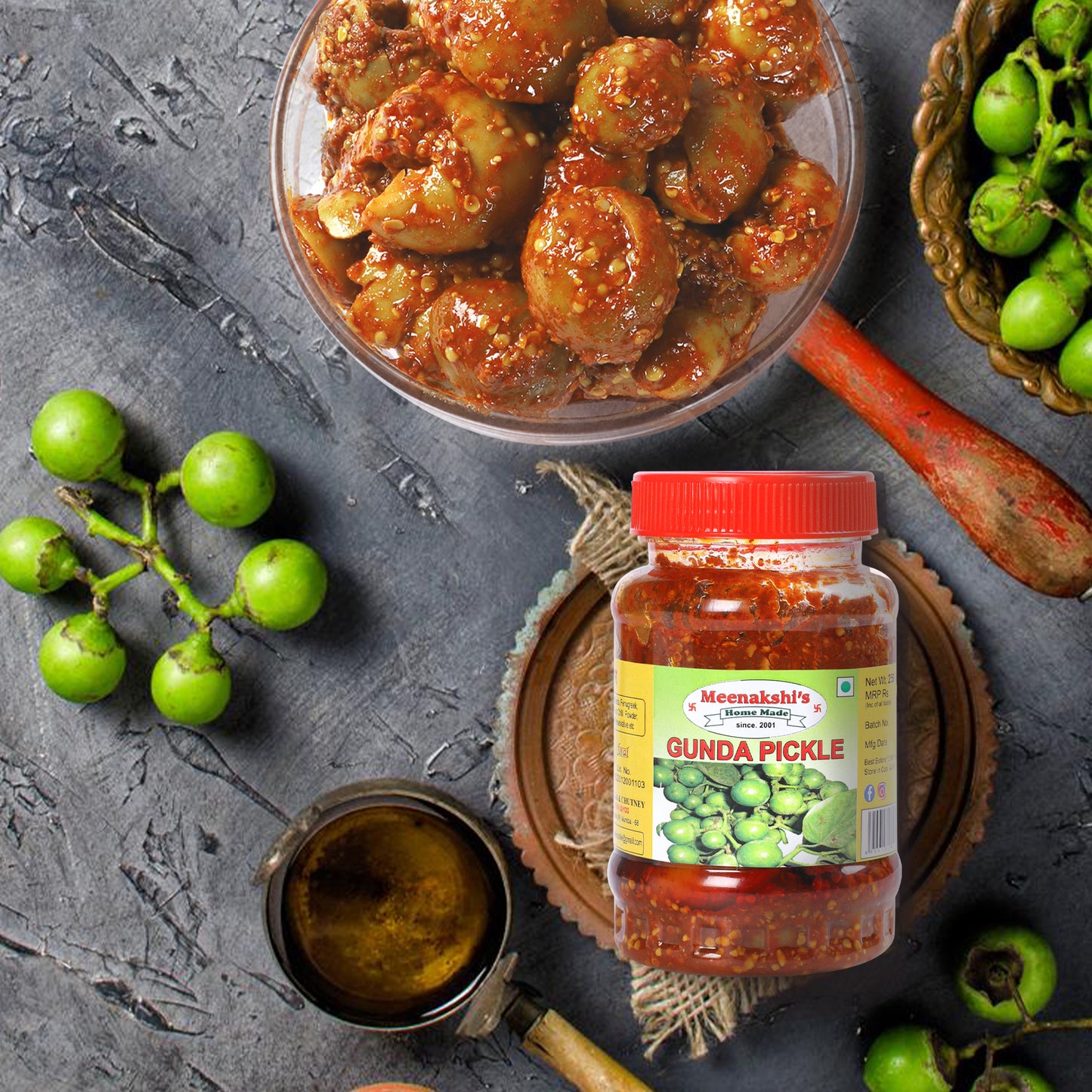 MEENAKSHI'S Homemade GUNDA Pickle I 100% Natural I Indian Taste I Hygienically Packed I 250 g