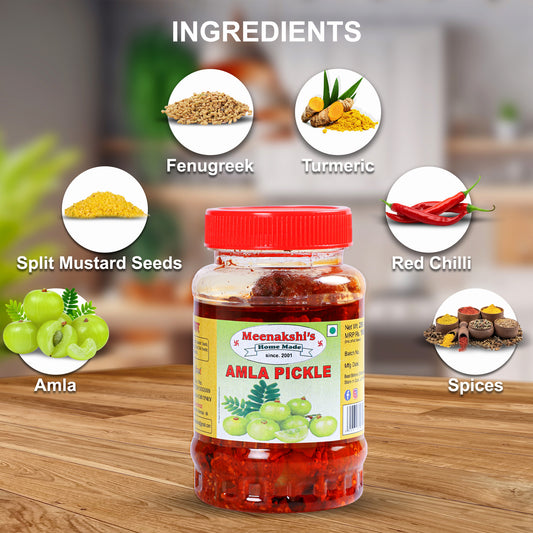 MEENAKSHI'S Homemade AMLA Pickle I 100% Natural I Indian Taste I Hygienically Packed I 250 g