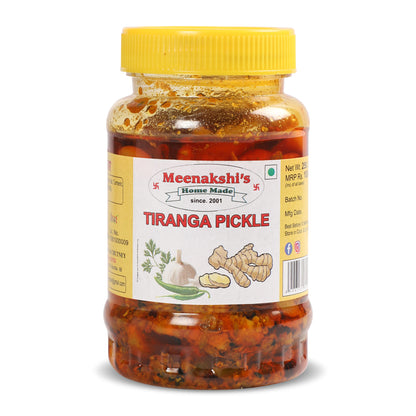 MEENAKSHI'S Homemade TIRANGA Pickle I 100% Natural I Indian Taste I Hygienically Packed I 250 g