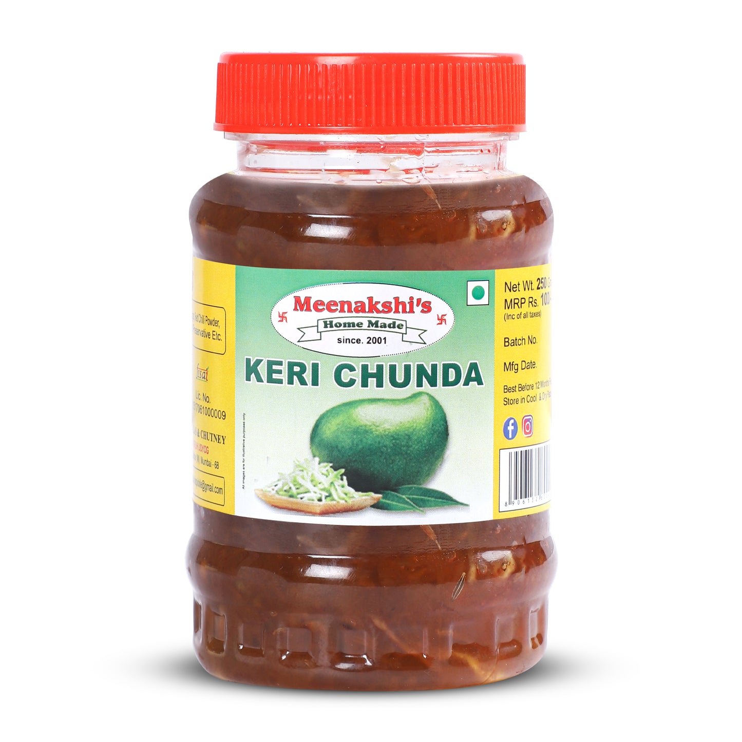 MEENAKSHI'S Homemade KERI CHUNDA Pickle I 100% Natural I Indian Taste I Hygienically Packed I 250 g