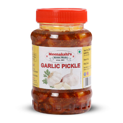 MEENAKSHI'S Homemade GARLIC Pickle I 100% Natural I Indian Taste I Hygeinically Packed I 250 g