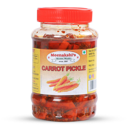 MEENAKSHI'S Homemade CARROT Pickle I 100% Natural I Indian Taste I Hygienically Packed I 250 g