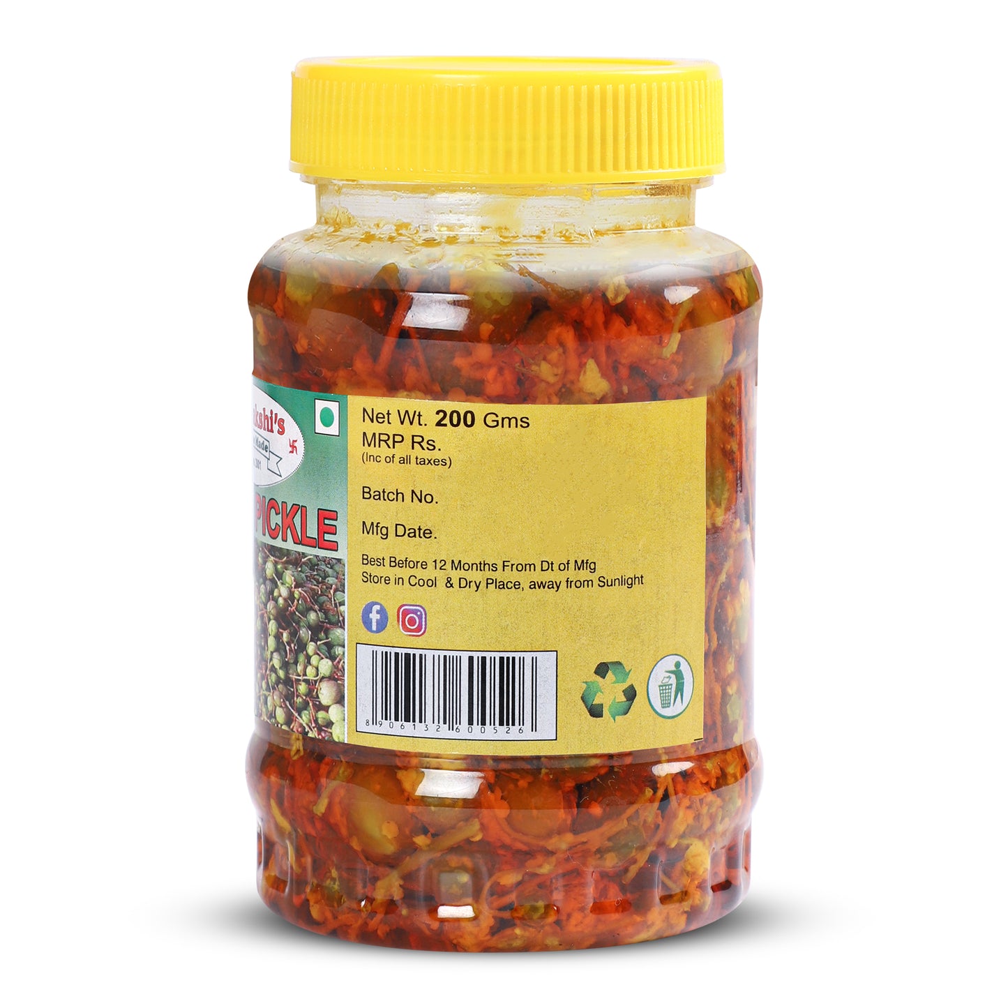 MEENAKSHI'S Homemade KERDA Pickle I 100% Natural I Indian Taste I Hygienically Packed I 200 g