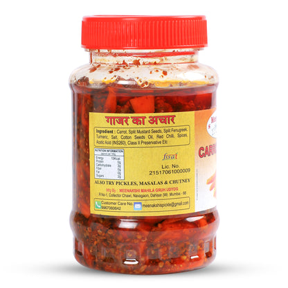 MEENAKSHI'S Homemade CARROT Pickle I 100% Natural I Indian Taste I Hygienically Packed I 250 g