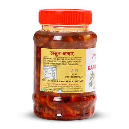MEENAKSHI'S Homemade GARLIC Pickle I 100% Natural I Indian Taste I Hygeinically Packed I 250 g