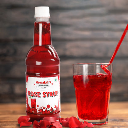 MEENAKSHI'S Homemade ROSE SYRUP I 100% Natural I Hygienically Packed I 750ml
