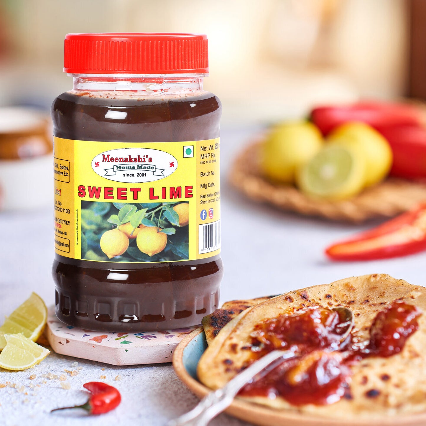 MEENAKSHI'S Homemade SWEET LIME Pickle I 100% Natural I Indian Taste I Hygienically packed I 250 g