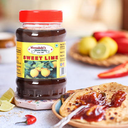 MEENAKSHI'S Homemade SWEET LIME Pickle I 100% Natural I Indian Taste I Hygienically packed I 250 g