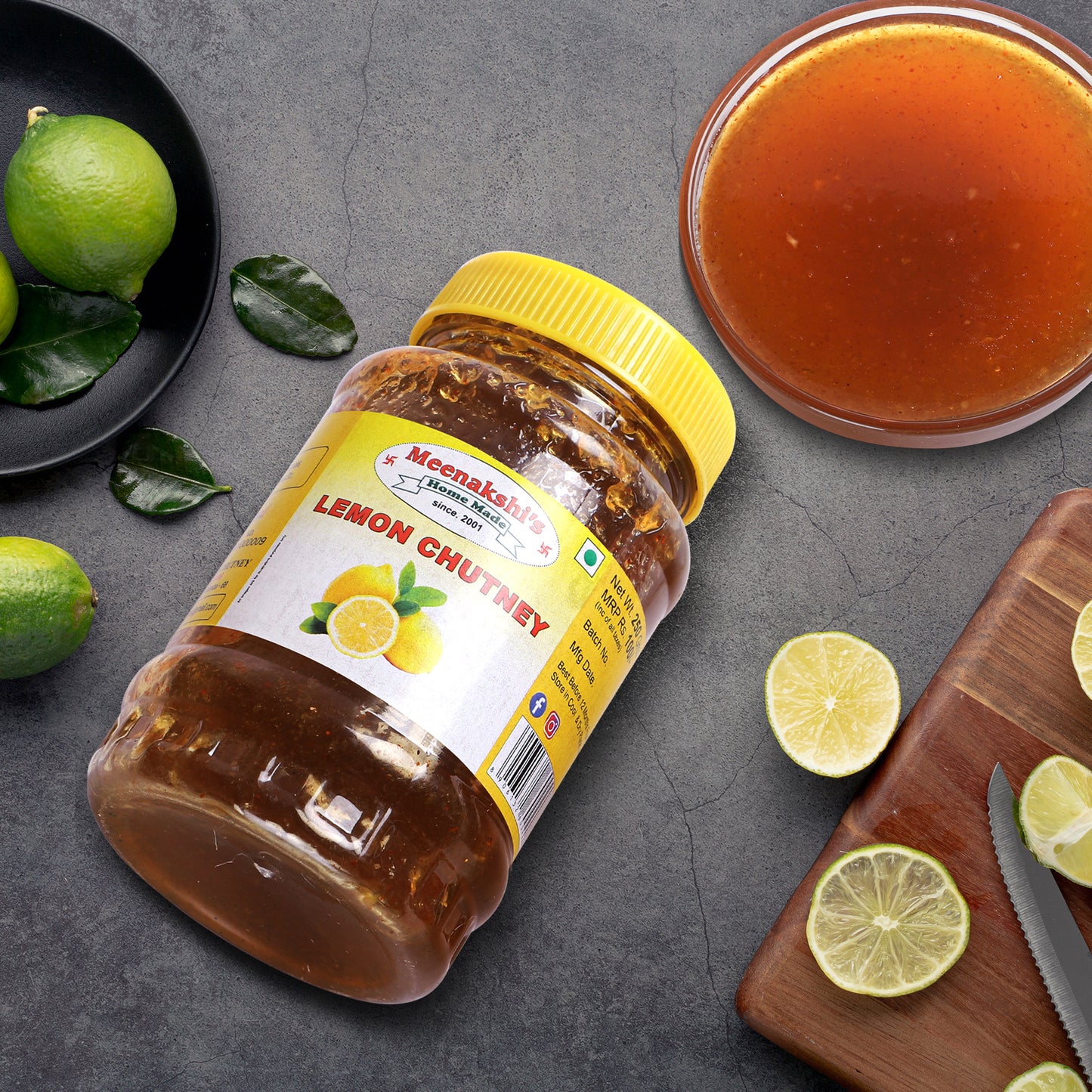 MEENAKSHI'S Homemade LEMON CHUTNEY Pickle I 100% Natural I Indian Taste I Hygienically Packed I 250 g
