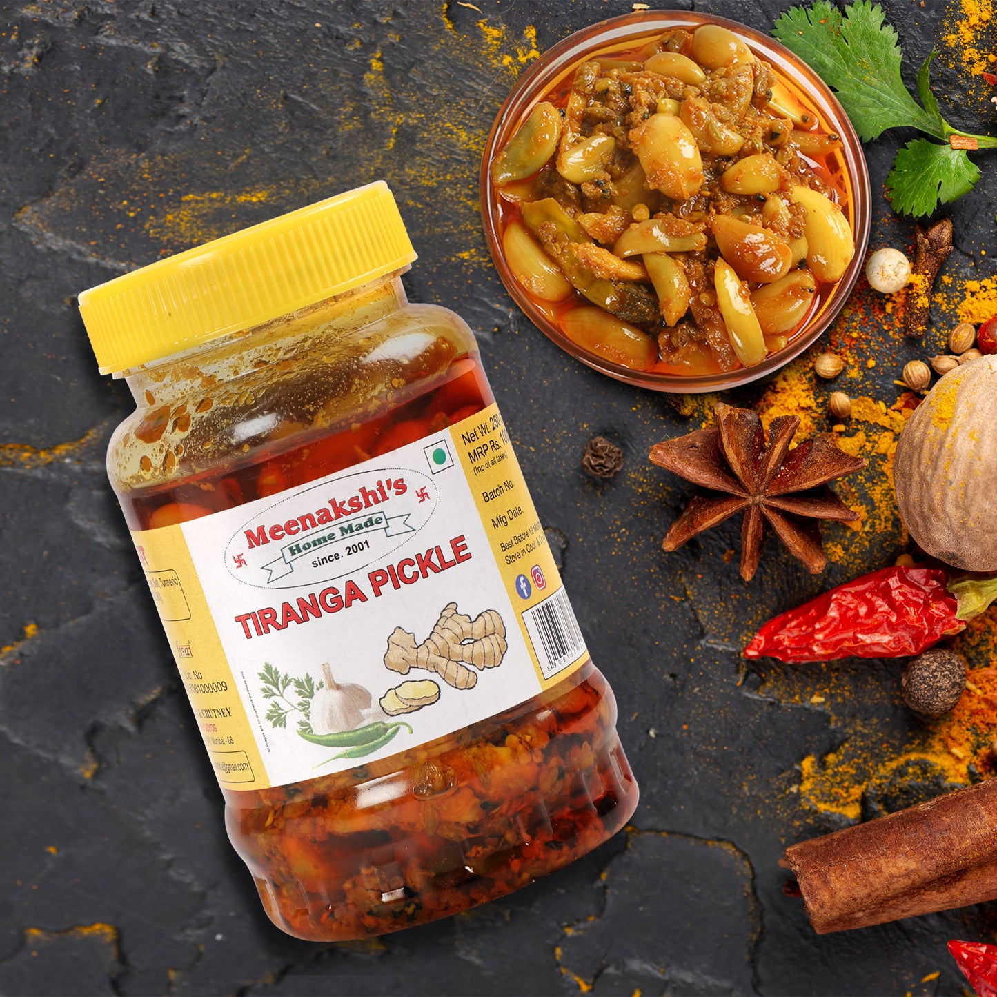 MEENAKSHI'S Homemade TIRANGA Pickle I 100% Natural I Indian Taste I Hygienically Packed I 250 g