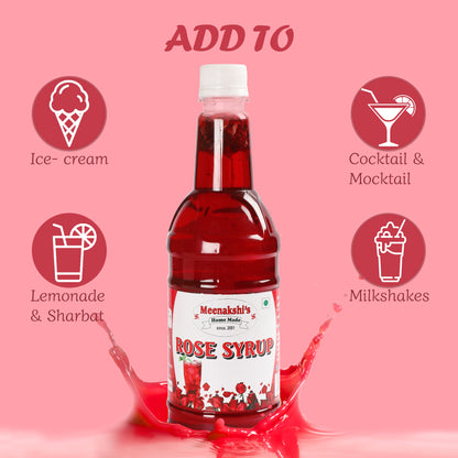 MEENAKSHI'S Homemade ROSE SYRUP I 100% Natural I Hygienically Packed I 750ml
