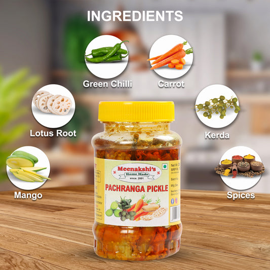 MEENAKSHI'S Homemade PACHRANGA Pickle I 100% Natural I Indian Taste I Hygienically Packed I 250 g
