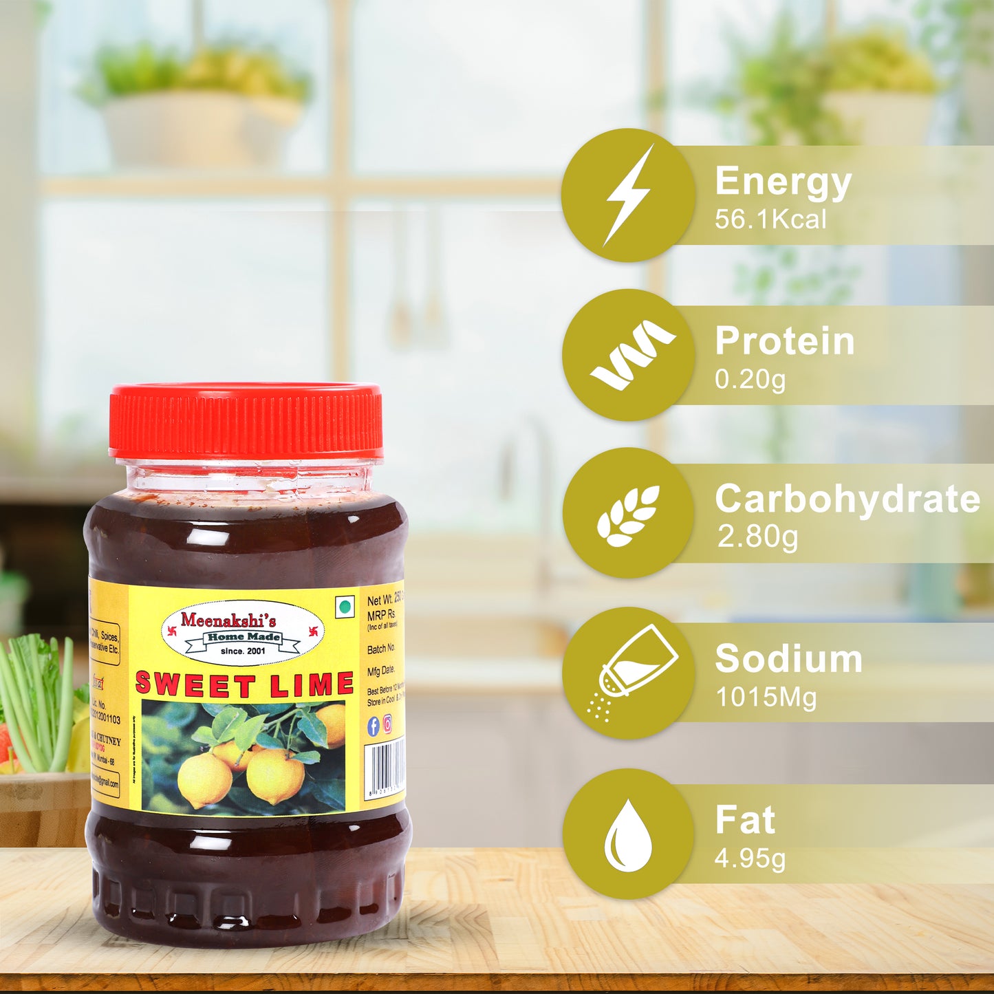 MEENAKSHI'S Homemade SWEET LIME Pickle I 100% Natural I Indian Taste I Hygienically packed I 250 g