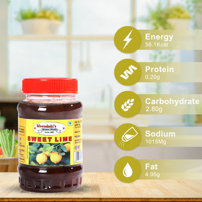 MEENAKSHI'S Homemade SWEET LIME Pickle I 100% Natural I Indian Taste I Hygienically packed I 250 g