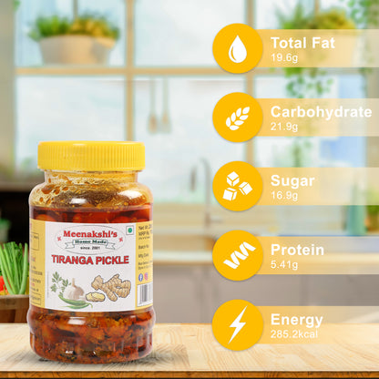 MEENAKSHI'S Homemade TIRANGA Pickle I 100% Natural I Indian Taste I Hygienically Packed I 250 g