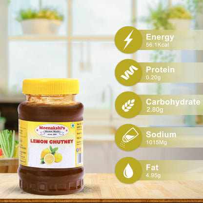 MEENAKSHI'S Homemade LEMON CHUTNEY Pickle I 100% Natural I Indian Taste I Hygienically Packed I 250 g